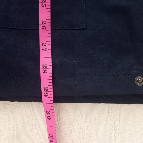 Denim and Dry Goods Indigo Star NWT Navy Nylon Blend Field Coat W Packable Hood - Picture 13 of 14